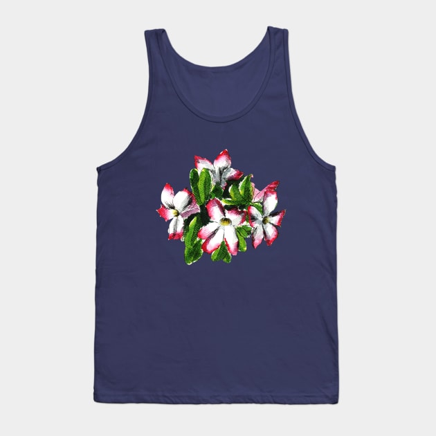 Dessert Rose Flowers Watercolor Painting Tank Top by Ratna Arts